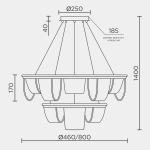 Подвесной cветильник LED4U L7706-800-460 BK