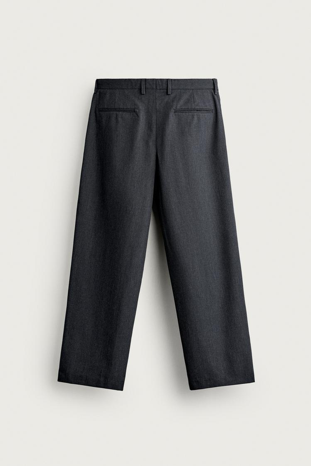 ZARA КОСТЮМНЫЕ БРЮКИ КЛАССИЧЕСКОГО КРОЯ СО СКЛАДКАМИ, СИНЕВАТЫЙ