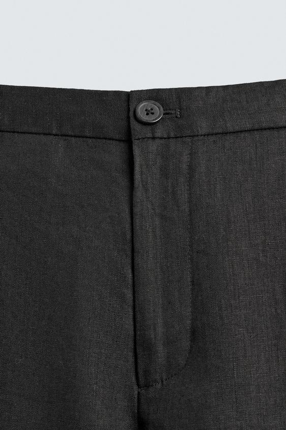 ZARA БРЮКИ КЛАССИЧЕСКОГО КРОЯ ИЗ 100% ЛЬНА, ЧЕРНЫЙ