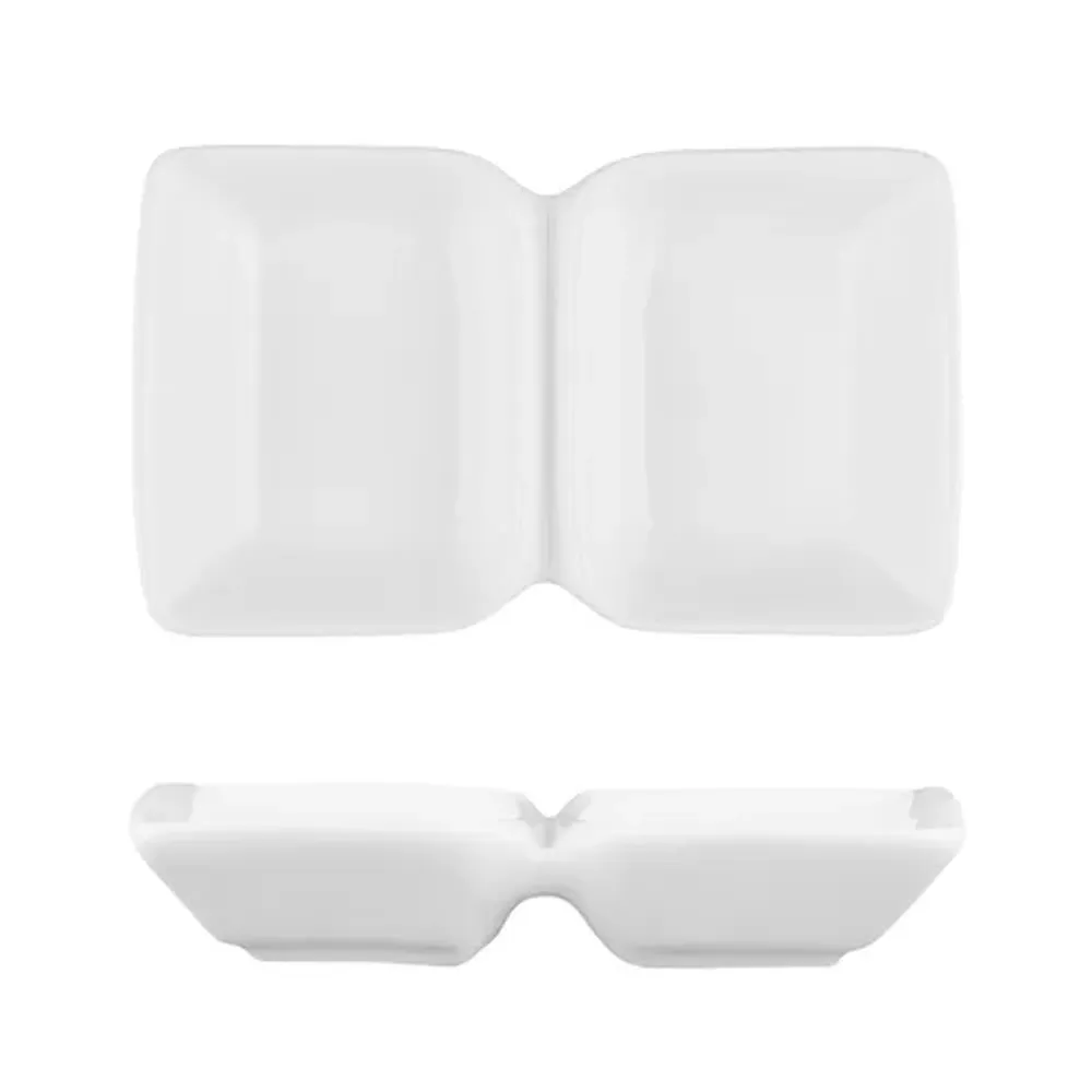 Соусник 50*50 мл двойной 12*7,3*2,3 см прямоуг. белый фарфор P.L. Proff Cuisine [8]