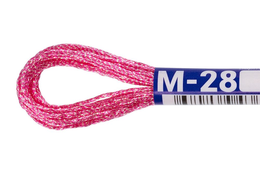 Мулине Gamma металлик, цв.М-28 т.розовый, 12 мотков по 8 метров