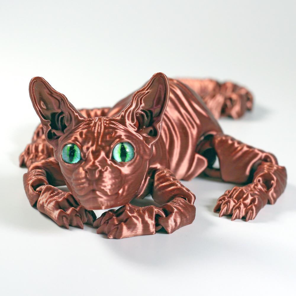 Подвижный кот Сфинкс, игрушка антистресс, медный цвет