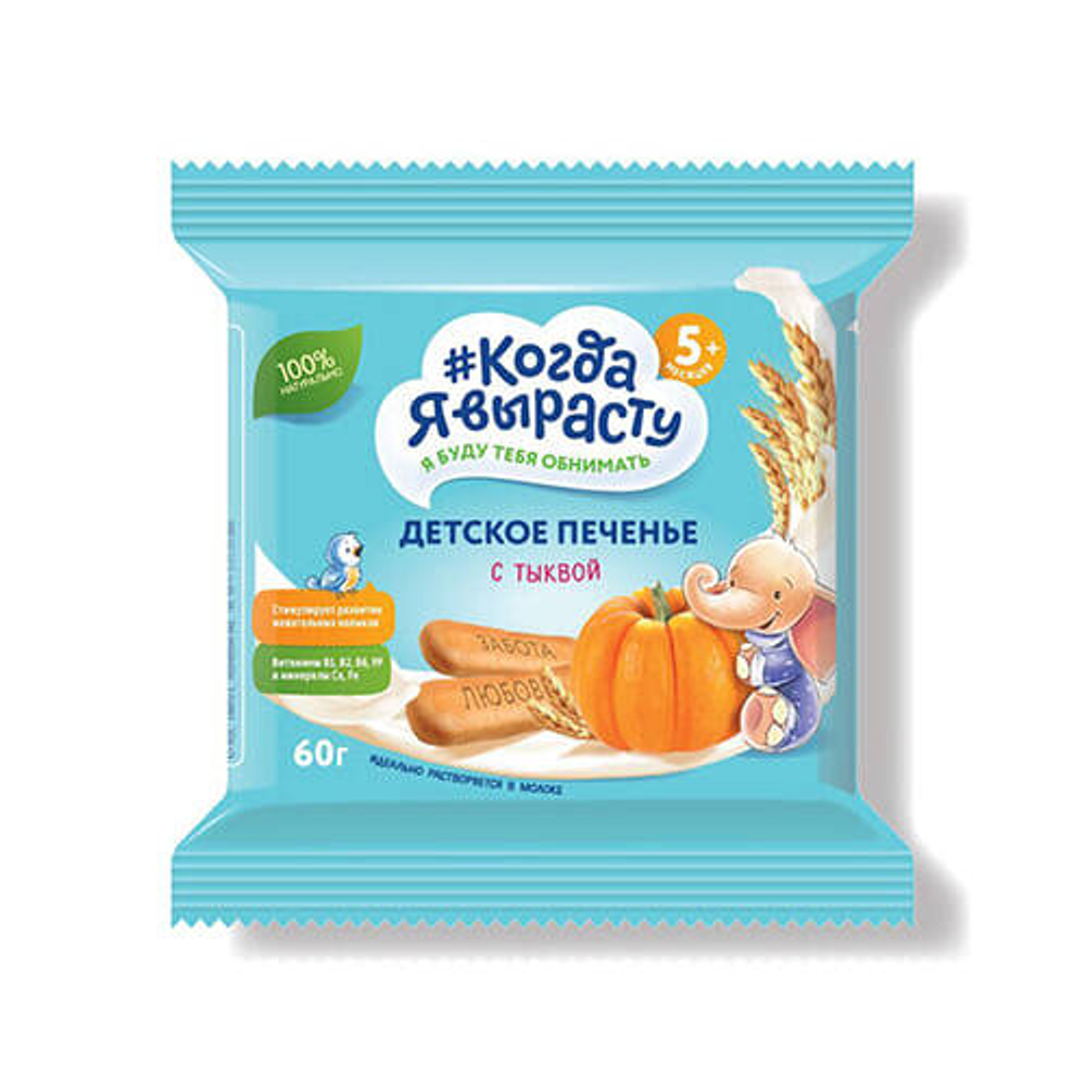 Печенье детское Когда я вырасту с Тыквой (5+) 60 г
