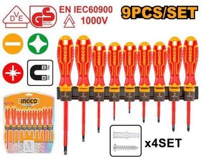 Набор диэлектрических отверток 9 шт INGCO HKISD0908 INDUSTRIAL