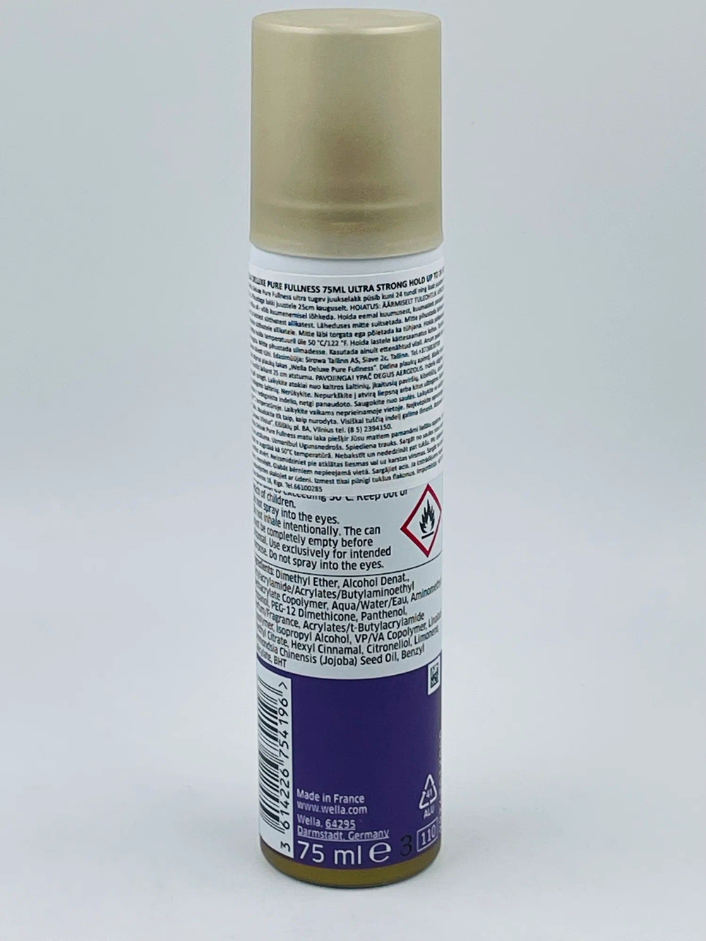 Лак для волос Deluxe Pure Fullness Ultra Strong 5, сильной фиксации 75 мл (Франция)