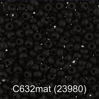 Бисер Чехия "GAMMA" круглый 3 10/0 2.3 мм C632 mat чёрный мат. ( 23980 )