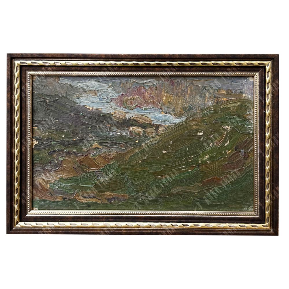 Динес Ю. С. Курган. Саратов. Этюд. Картон, масло. 1940-е