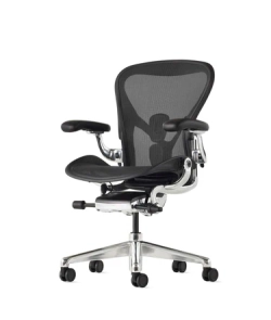 Кресло Herman Miller Aeron Black Onyx Polished Aluminium, размер B