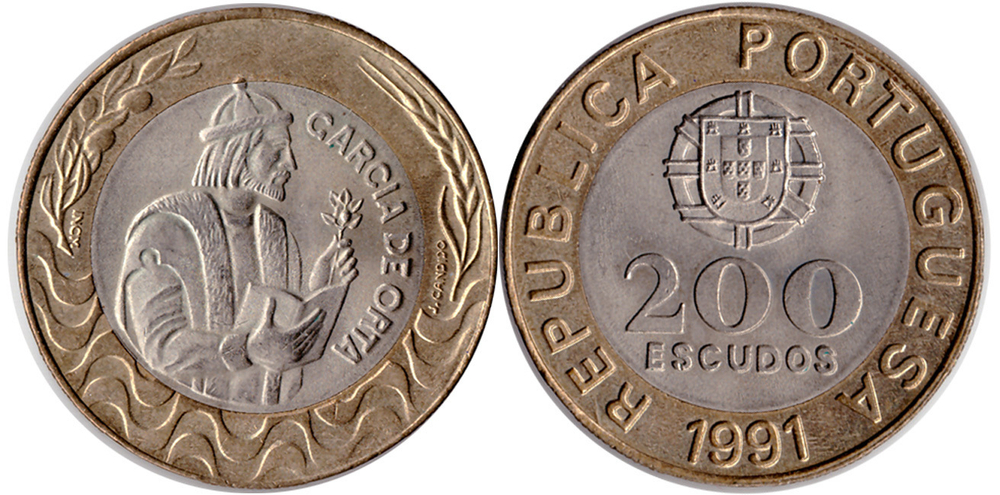 Португалия 200 эскудо 1991 xf