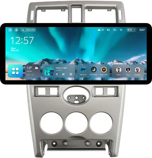 Магнитола для Lada Priora 2007-2013 (рамка серебро тип 2) - Teyes CC4 монитор 12.3" 2K QLED + рамка 9, Android 14, Быстрейшая, Snapdragon 680, DSP, CarPlay, 4G SIM-слот