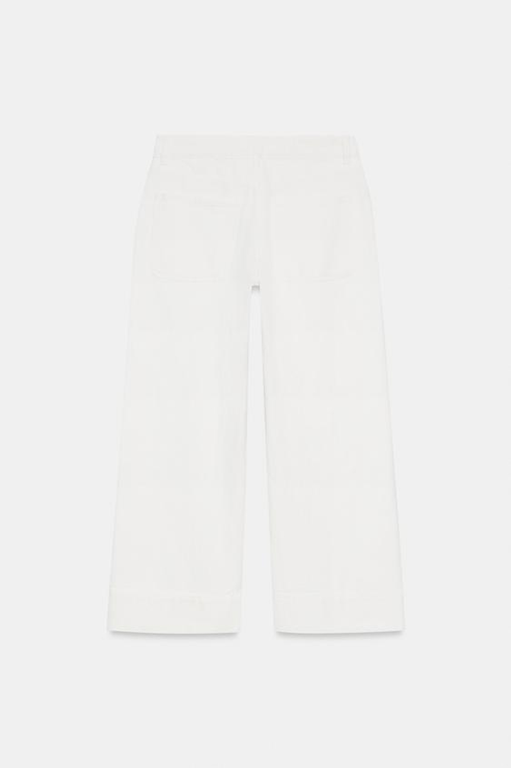 ZARA ДЖИНСЫ-КЮЛОТЫ Z1975 С ВЫСОКОЙ ПОСАДКОЙ, БЕЛЫЙ