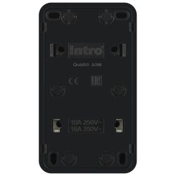 Блок розетка с выключателем Intro Quadro 2-705-05 вертикальный 10-16-А-250В IP20 ОУ антрацит | Intro Quadro