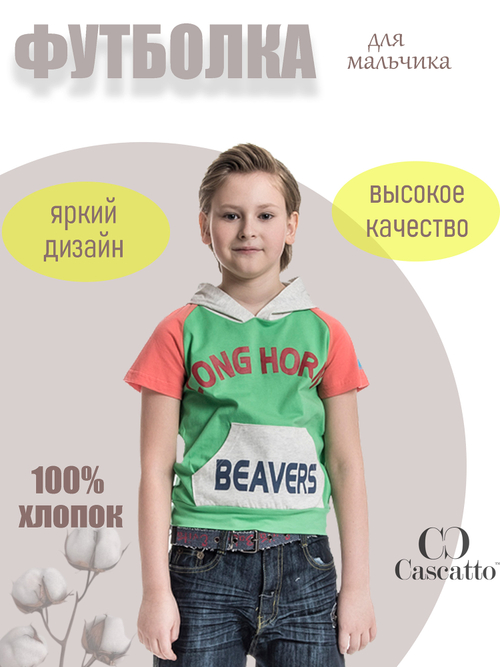 Футболка для мальчика с капюшоном