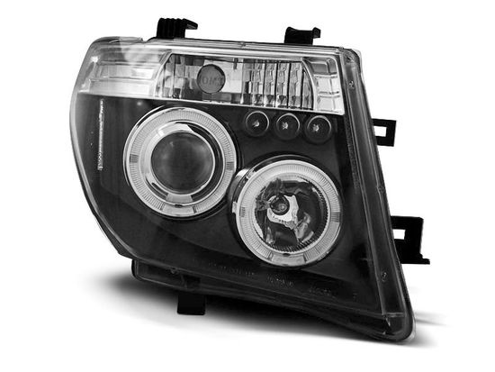 Передние фары Nissan Navara D40 / Pathfinder angel eyes black