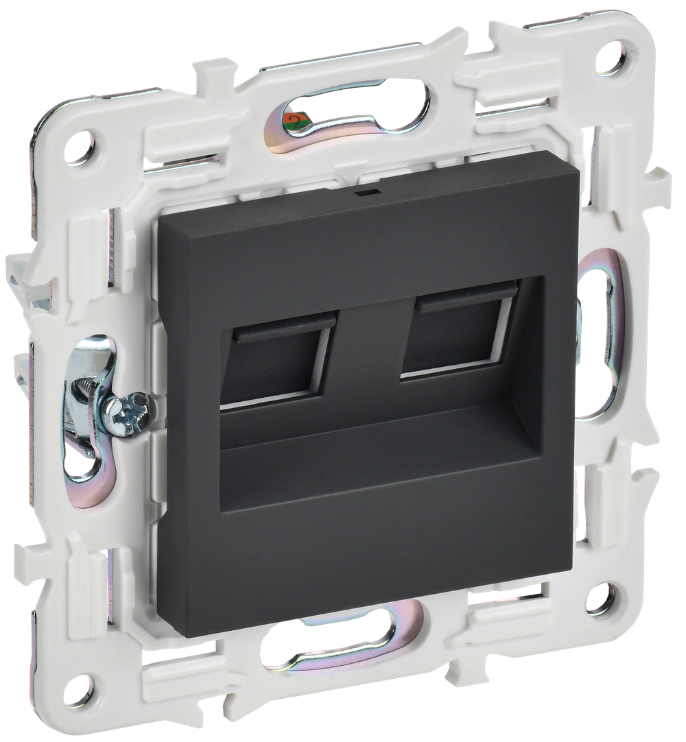 SKANDY Розетка компьютерная двойная RJ45 кат.5E SK-K03G графит IEK