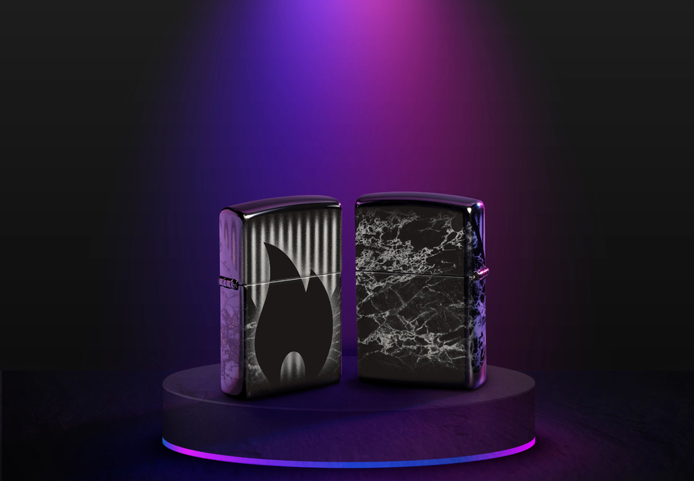 Зажигалка Zippo Classic с покрытием High Polish Black, латунь/сталь, черная, глянцевая, 38x13x57 мм