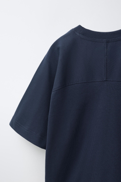 ZARA КОМПЛЕКТ ИЗ ФУТБОЛКИ И ШОРТОВ, МОРСКОЙ СИНИЙ