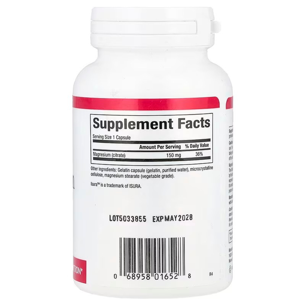 Natural Factors, цитрат магния, 150 мг, 90 капсул