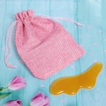 Массажер для лица и шеи декольте Лопатка «Gua sha», волна, цвет кораловый, в холщевом мешочке,10*4см/16,9гр