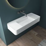 Раковина Солид Серфейс (Solid Surface) Vincea VWB-6S380MW, 1000*400*150, подвесная, цвет белый матовый,