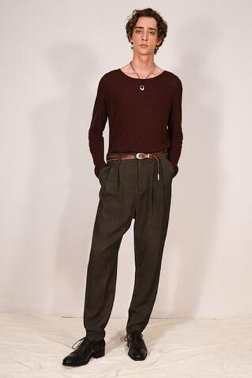 ZARA ЖАККАРДОВЫЕ БРЮКИ В СКЛАДКУ С ГЕОМЕТРИЧЕСКИМ РИСУНКОМ, КОРИЧНЕВЫЙ