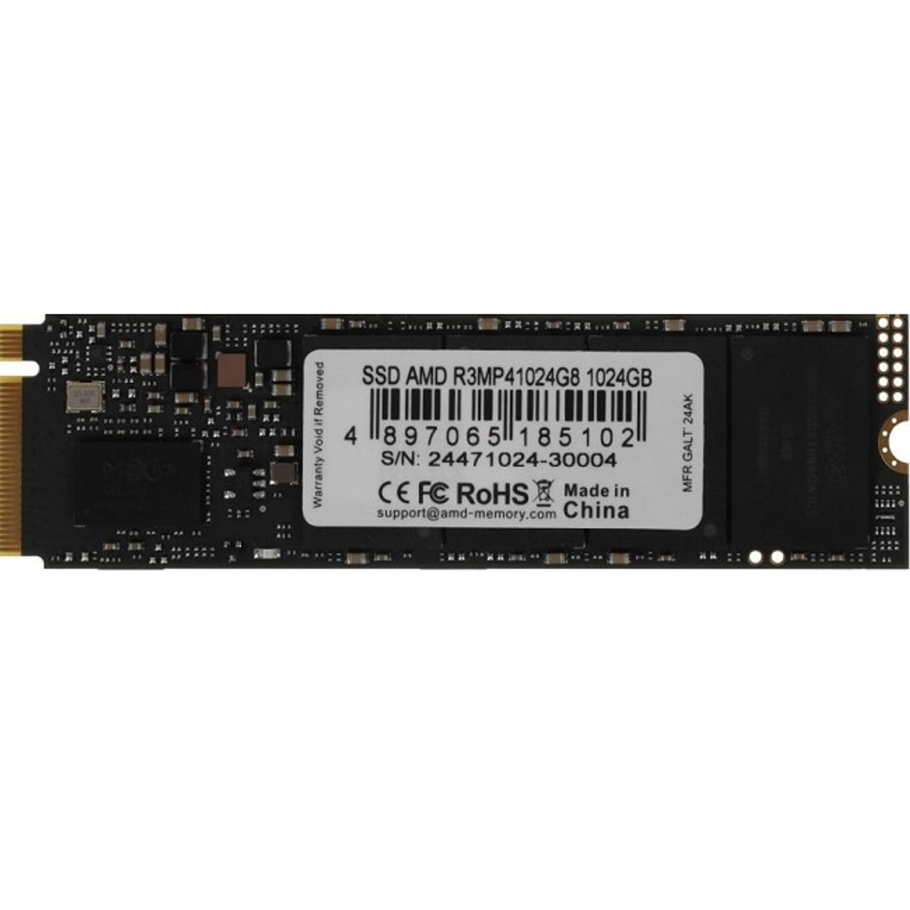 Жесткий диск SSD M.2 1Tb AMD Radeon R3 Series, 7000/5900MBs, 1000000 IOPS, TLC 3D NAND, 2280. PCI-E4.0x4 (R3MP41024G8)