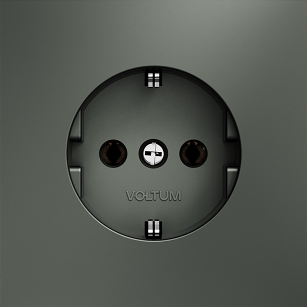 Розетка встраиваемая VOLTUM S70 с заземлением 16А, (титан)