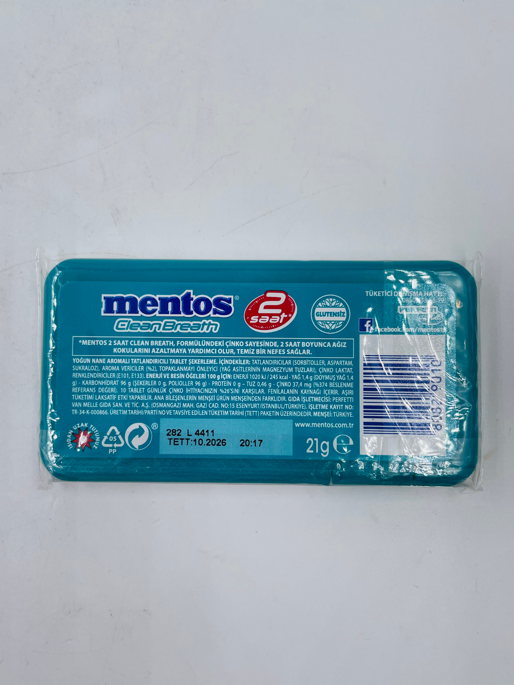MENTOS набор освежающих пастилок CleanBreath с цинком, без сахара, (4 шт. по 21 г), Турция