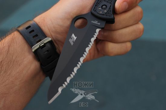 Складной нож Spyderco Pacific Salt 2 91SBBK2 c клинком из стали H1, рукоять FRN
