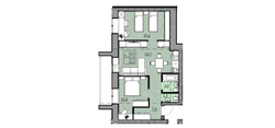 2+ квартира, 57,8 м² / Чистовая отделка