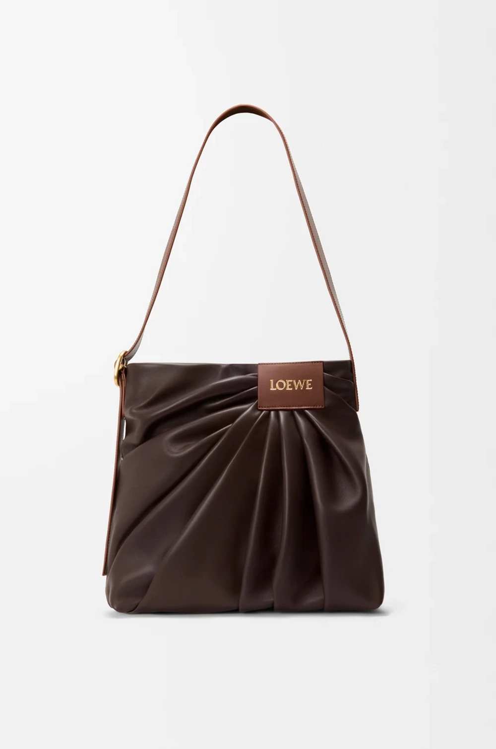 Loewe Сумка-тоут Draped из мягкой овечьей кожи наппа, темно-каштановый
