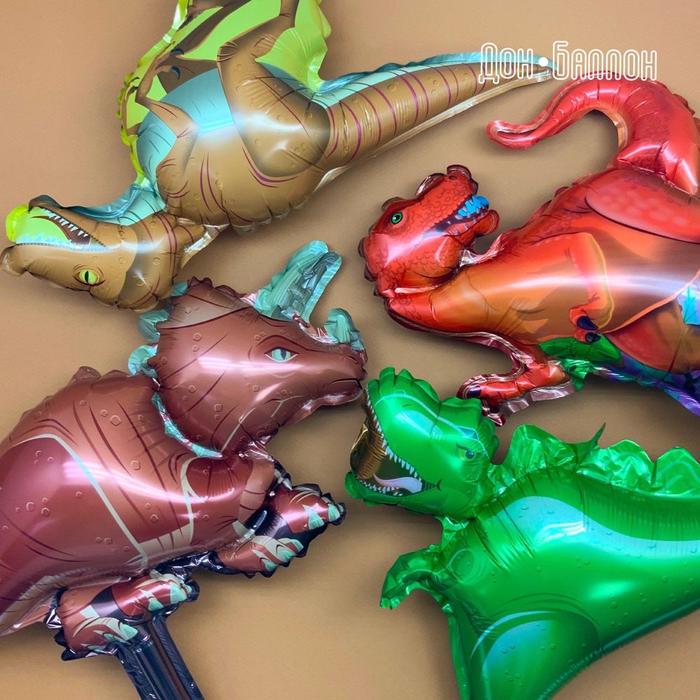 Шар с клапаном (14"/36 см) Мини-фигура, Динозавр Велоцираптор