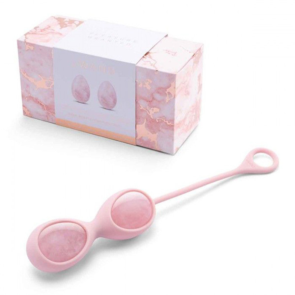 Тренажеры йони из розового кварца Le Wand Crystal Yoni Eggs Pink LW-031-RQ