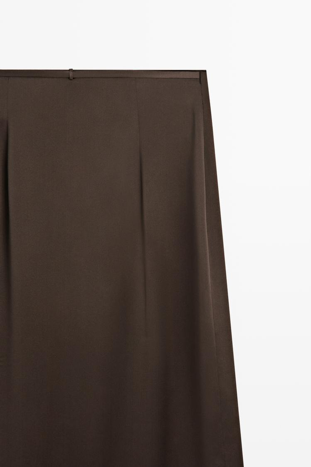 Massimo Dutti Юбка парео из 100% шелка с кружевными деталями, шоколадный
