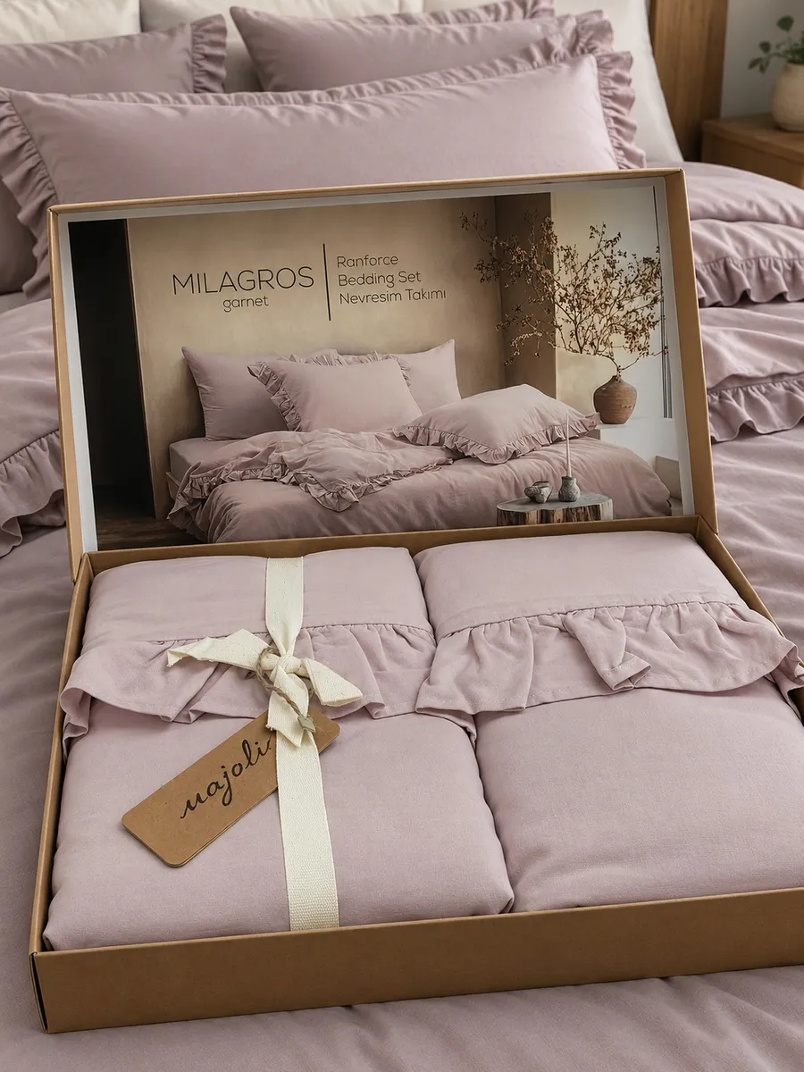 КПБ MAJOLİ Milagros GARNET Евро 200*220-1шт. 240-260, 50*70-2шт. Вар. Хлоп. — фото 4