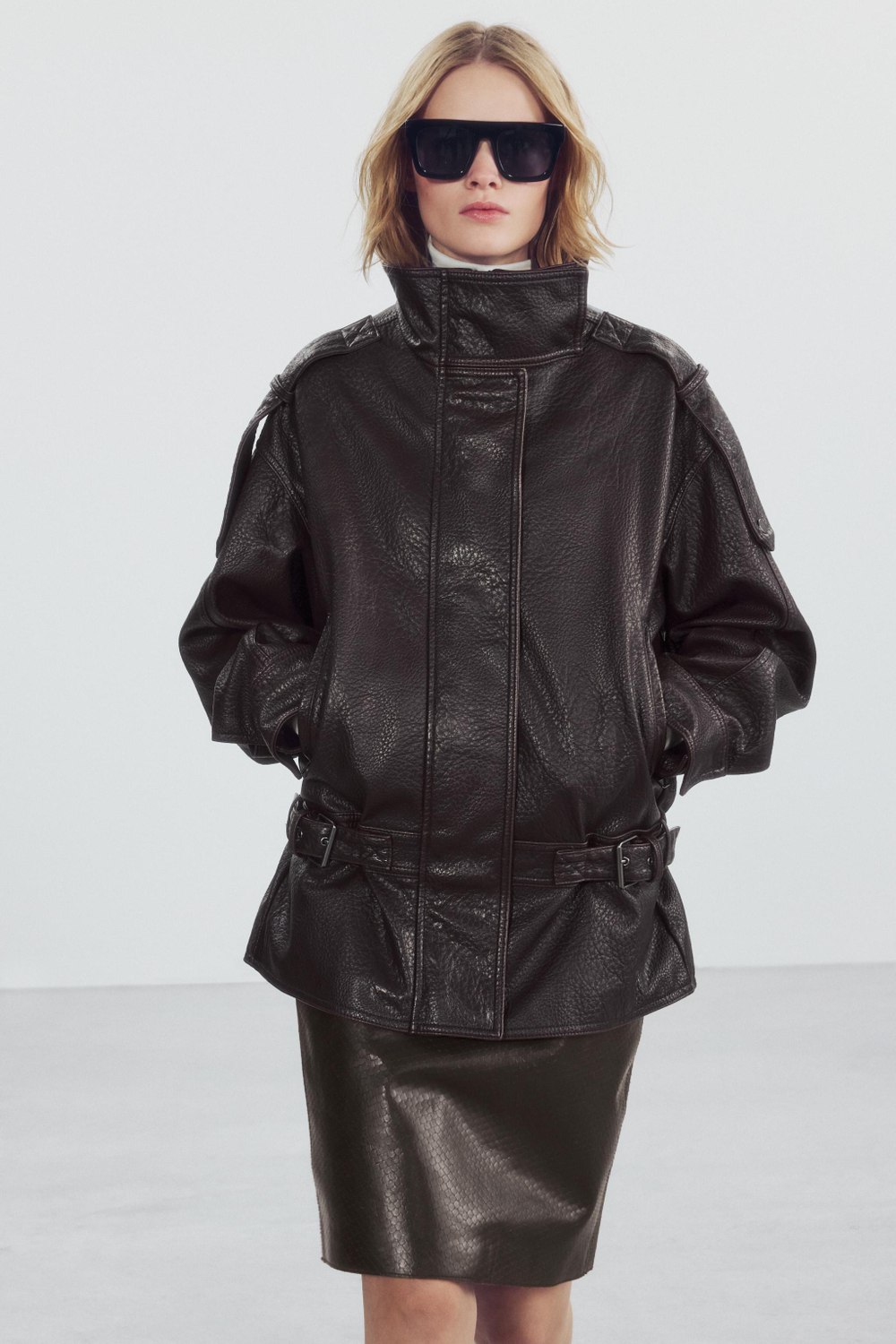 КУРТКА-БАЙКЕР ИЗ ИИСКУССТВЕННОЙ КОЖИ — ZW COLLECTION — ZARA
