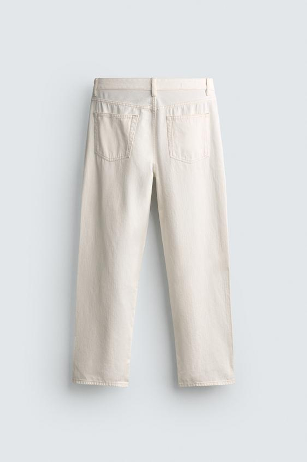 ZARA ДЖИНСЫ STRAIGHT FIT, ЖЕЛТОВАТО-БЕЛЫЙ