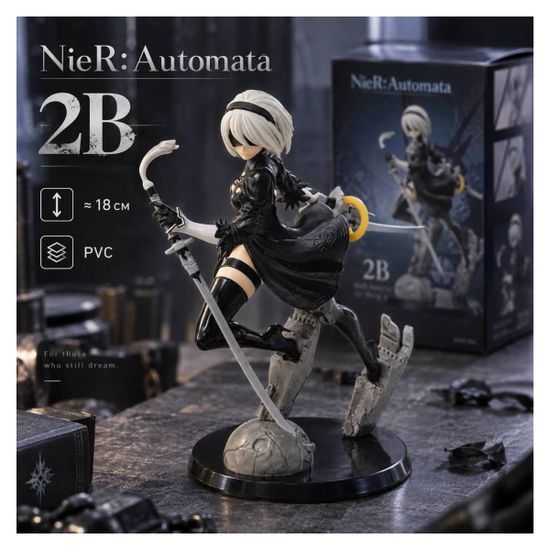 фигурка Nier Automata - Йорха с мечом черная 18 см. (цветная коробка)