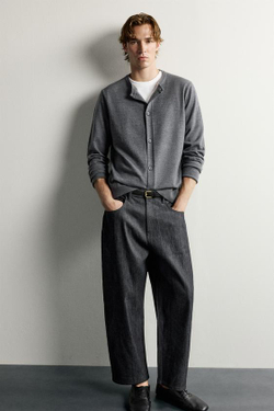 ZARA ДЖИНСЫ TAPERED WIDE LEG, ИНДИГО