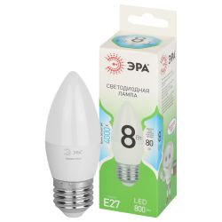 Лампа светодиодная ЭРА GREEN LINE LED B35-8W-840-E27 GL 8Вт свеча яркий белый свет E27 | Лампы cветодиодные Свеча (B/C)