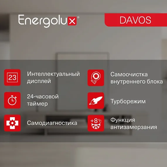 Инверторная система кондиционирования Energolux DAVOS SAS07R1-AI/SAU07R1-AI