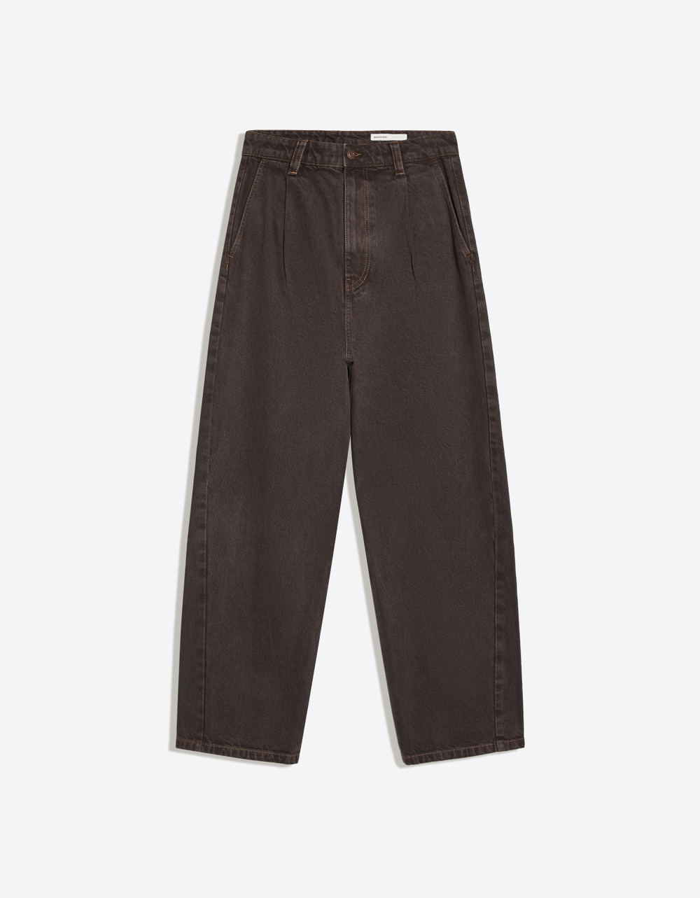 Мужские широкие джинсы wide leg с вытачками - BERSHKA