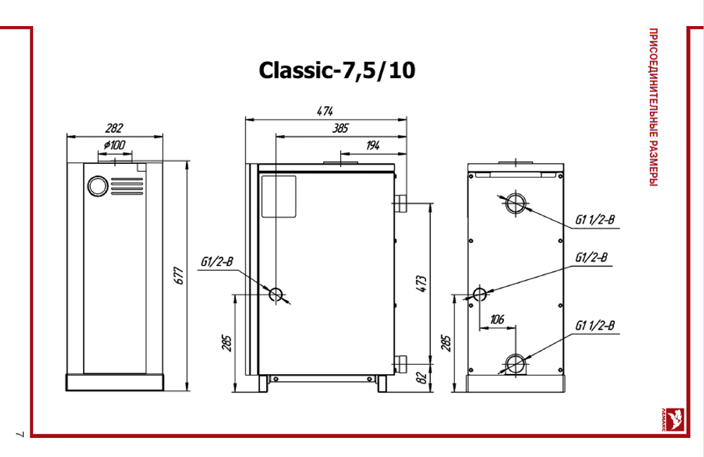 Котел газовый напольный Лемакс Classic-12,5