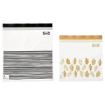 IKEA Зип-пакеты ISTAD для пищевых продуктов прозрачные с черной/желтой полосой, 2.5 л и 1,2 л , 50 шт. (Тайланд)