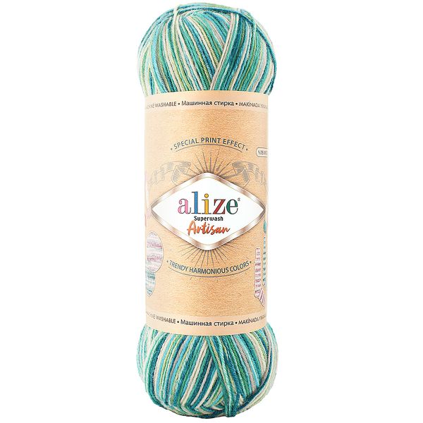 Пряжа Alize (Ализе) Superwash Artisan / уп.5 мот. по 100 г, 420 м, 9001 секционный