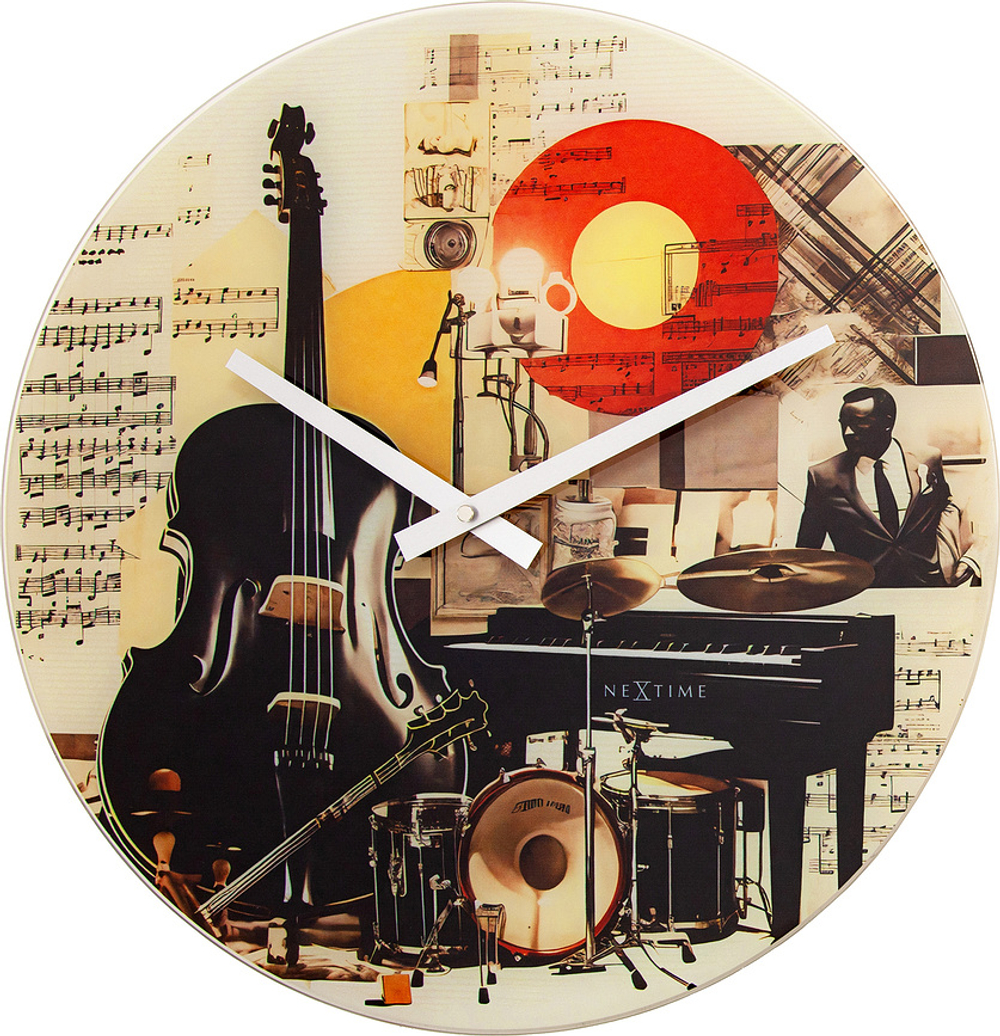 Настенные часы NeXtime Blues, стекло, 43 см, разноцветные