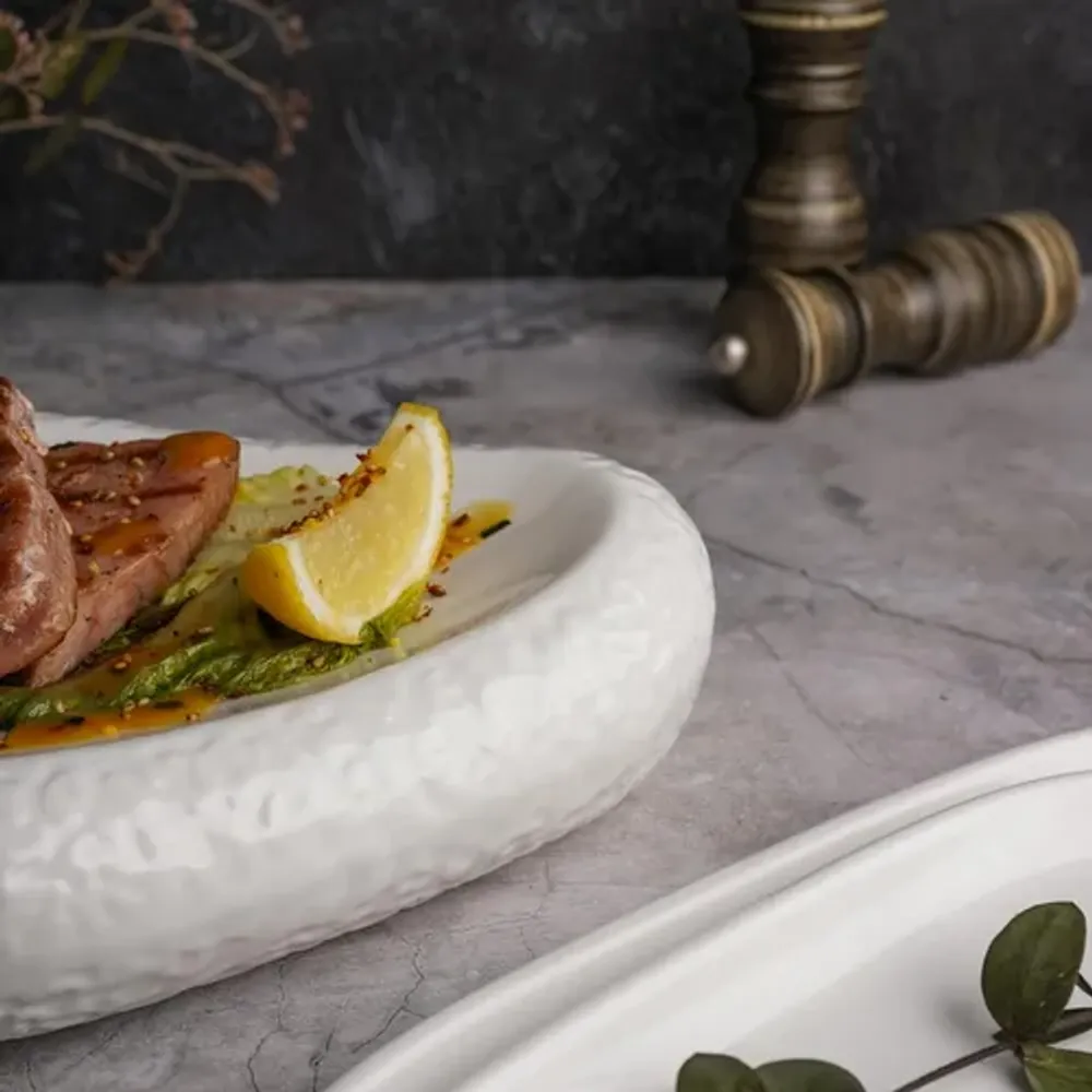 Блюдо овальное для подачи 25,8*20,5 см h5,5 см Organic белое фарфор P.L. Proff Cuisine [3]