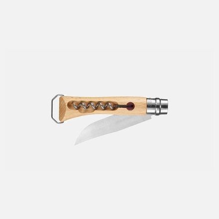 Нож складной Opinel Corkscrew Bottle Opener №10 New со штопором и открывашкой, клинок 10см, нержавеющая сталь, бук