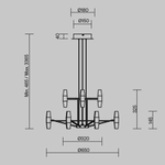 Подвесная светодиодная люстра Maytoni ARANA MOD401PL-L72BS3K