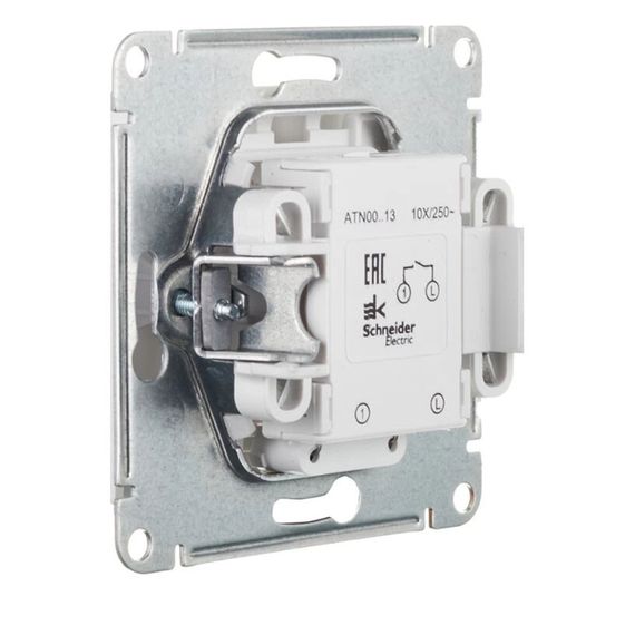 Выключатель Systeme Electric ATLASDESIGN 1-клавишный с индикатором алюминий 38181